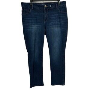 Lee Jeans Women 20W Blue Dark Plus 5 Pocket Stretch Western Classic Casual Comfy